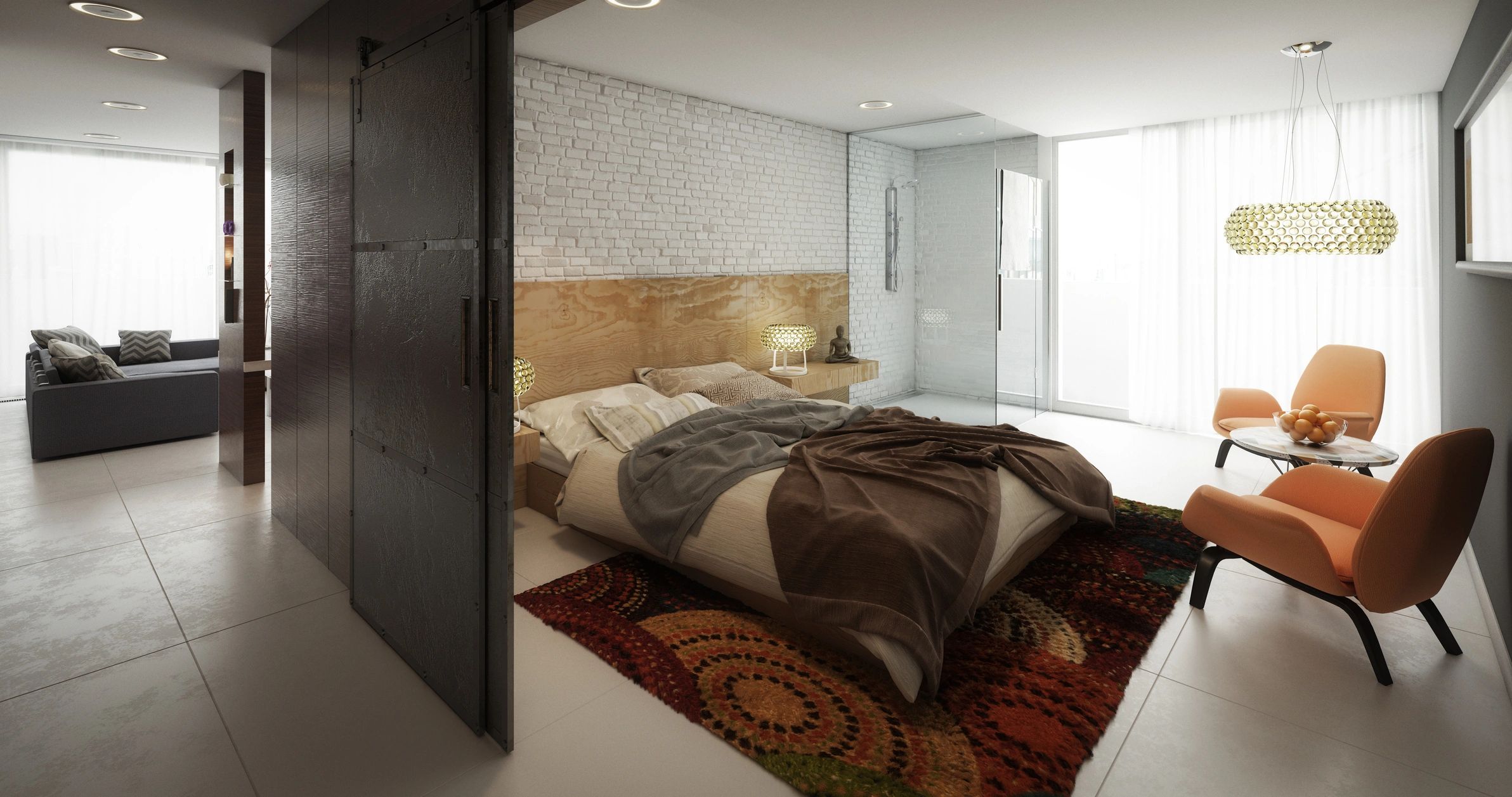 Luxury bunker style interior concept