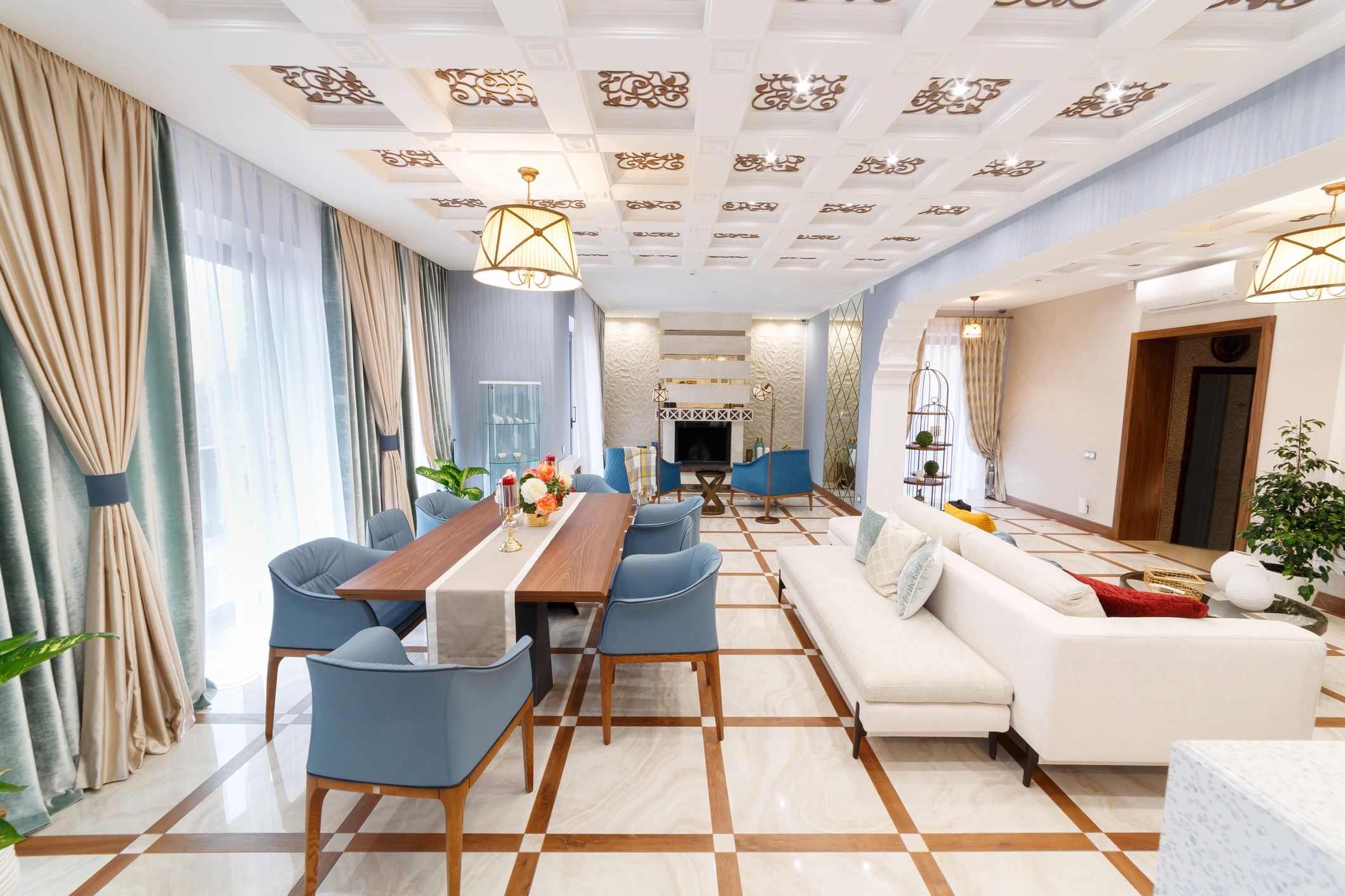Finished luxury bunker-style living interior