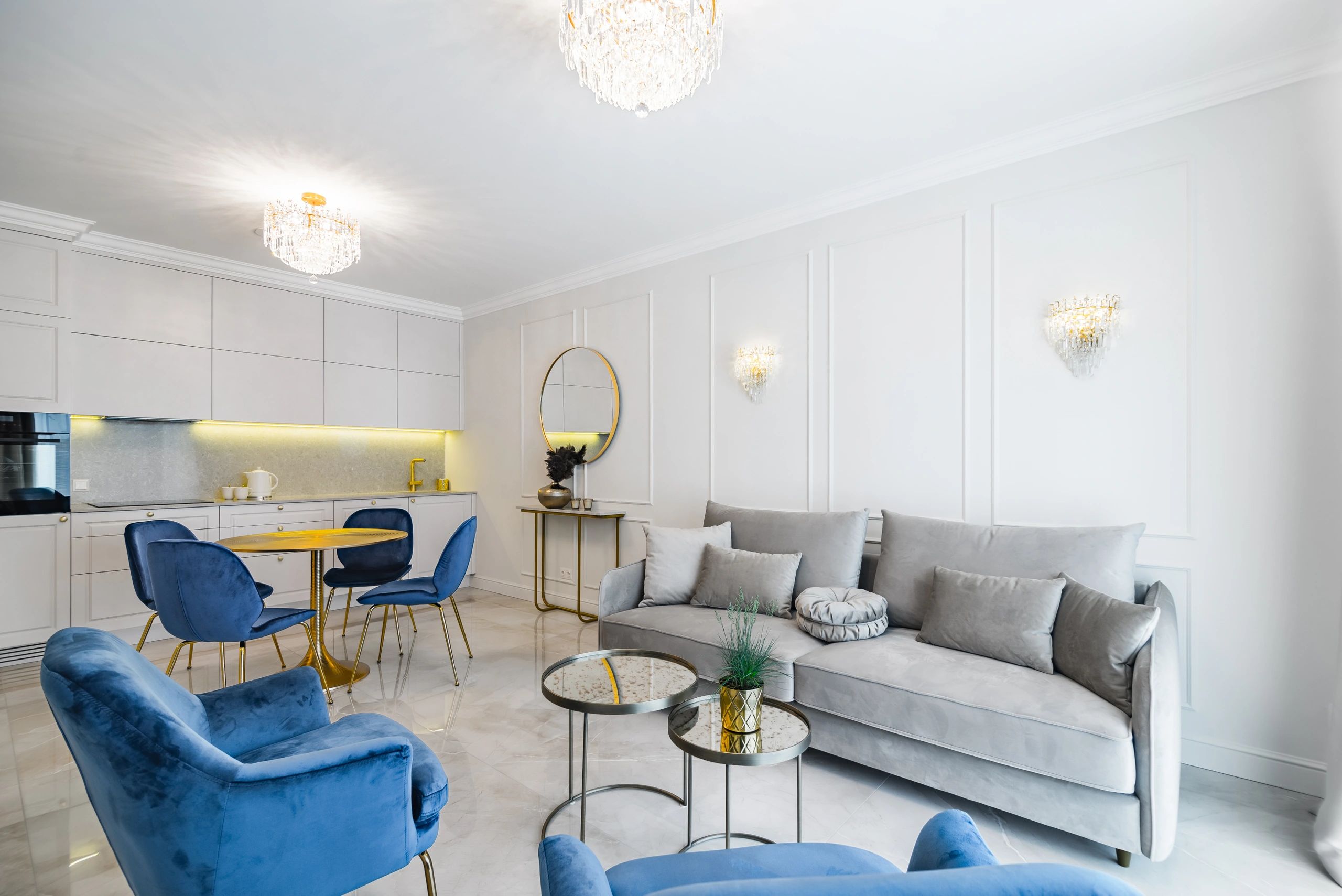 Bright refined residential interior for bunker concept