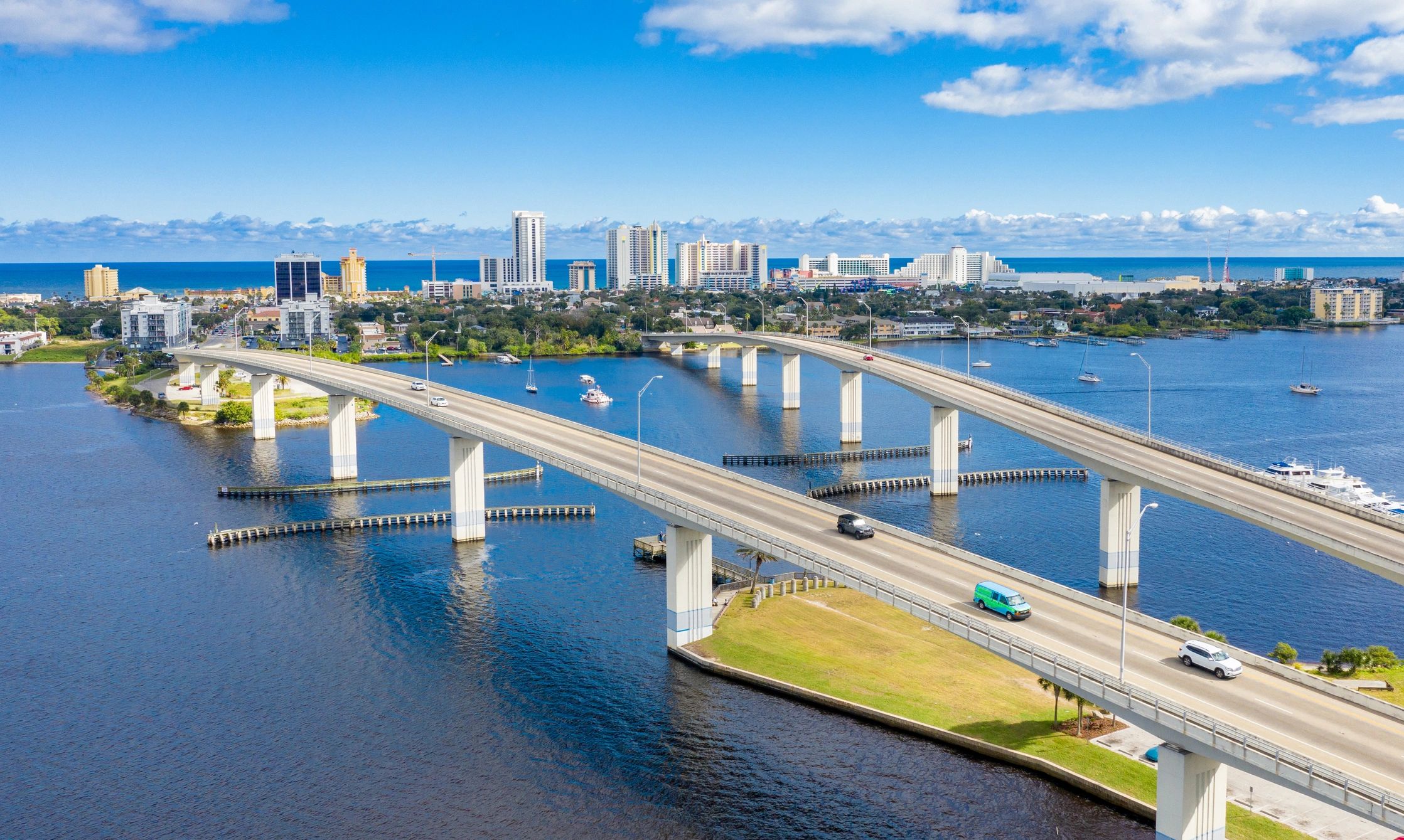 Daytona Beach Florida Skyline Drone View