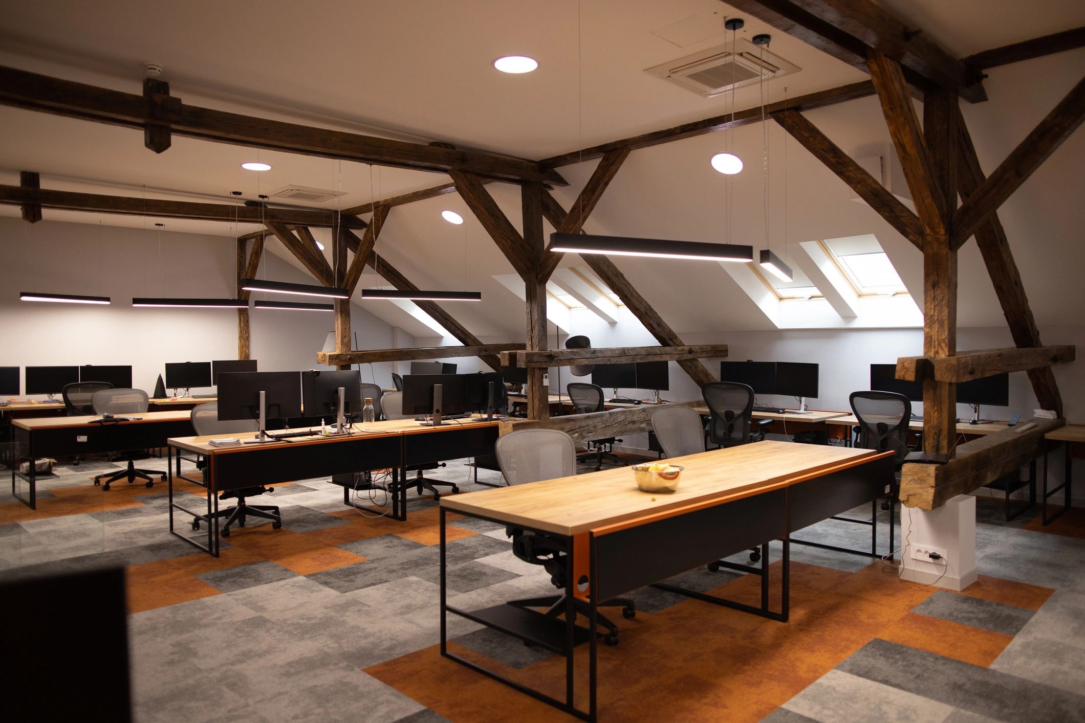 Operational room with computer equipment representing command center design