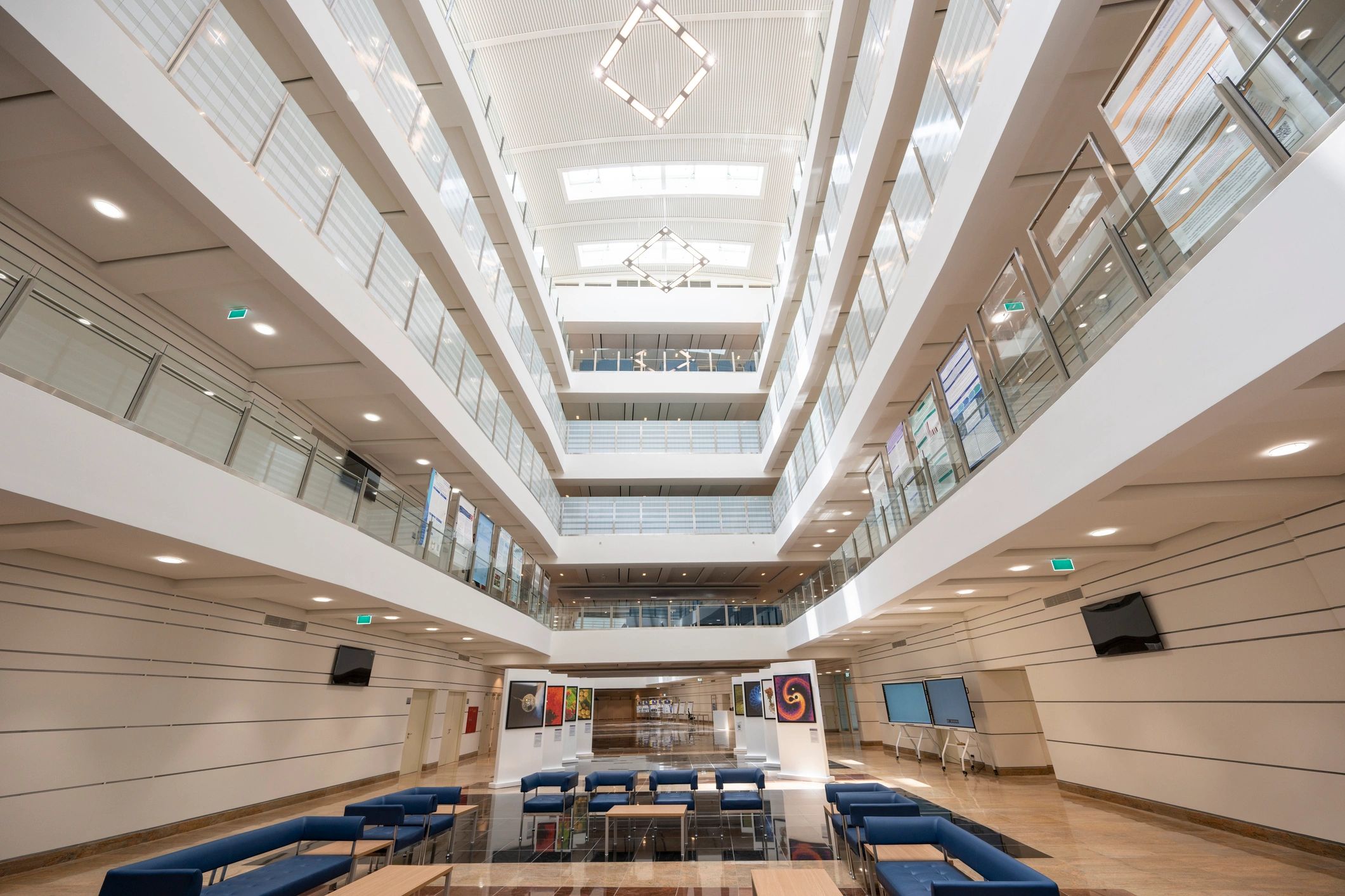 Large communal interior space reflecting generous underground planning