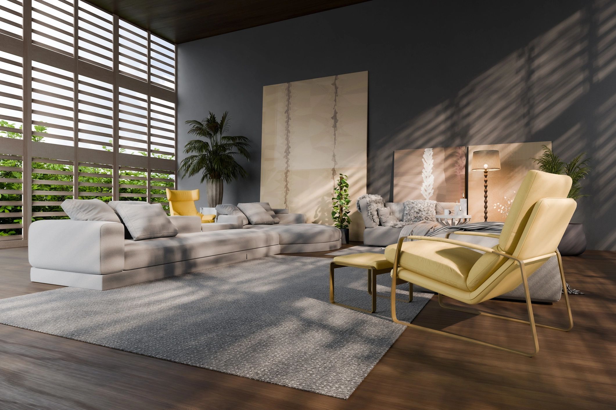 Finished bunker interior lounge