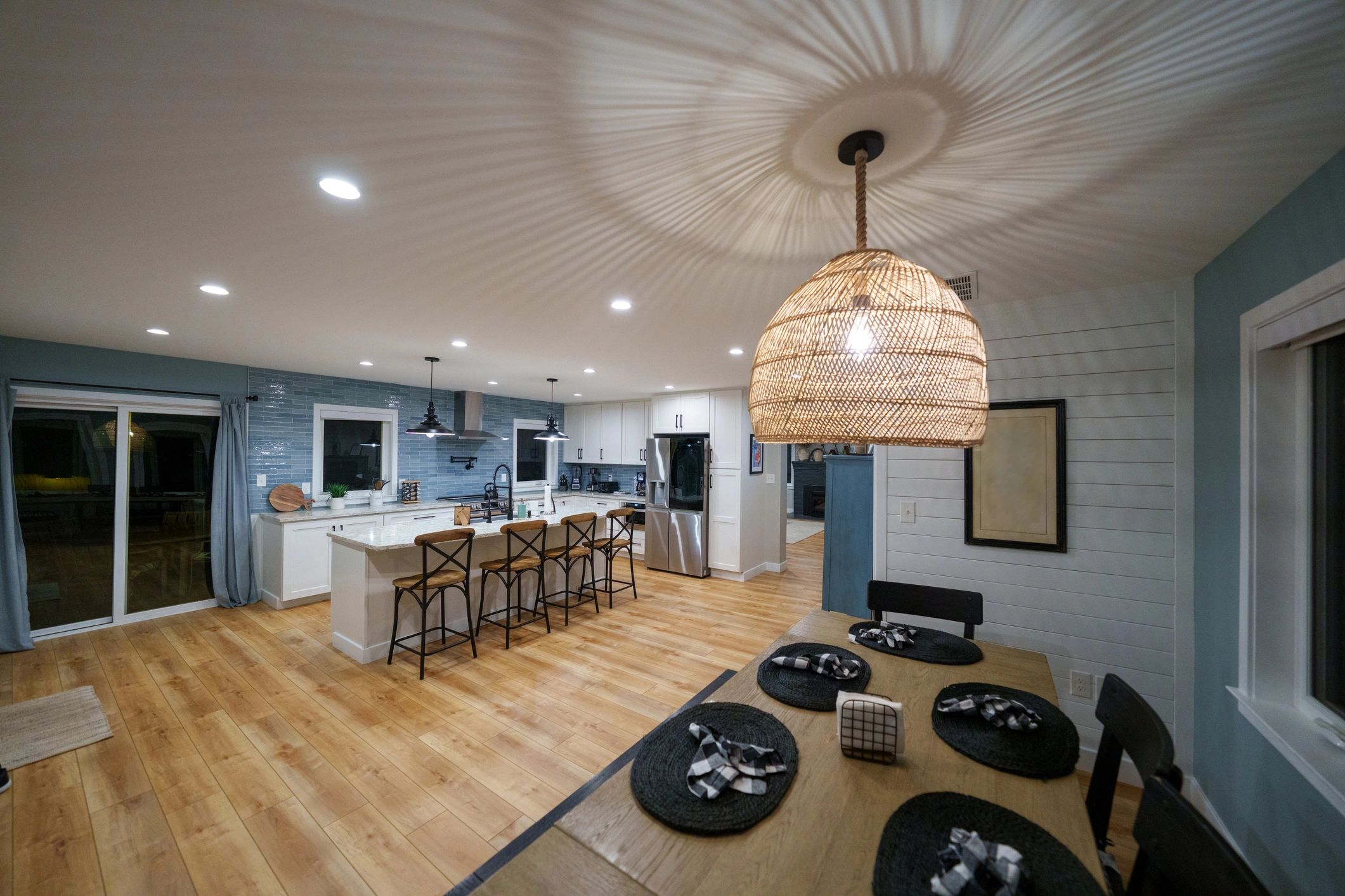 Kitchen and dining zone for basement conversion concept