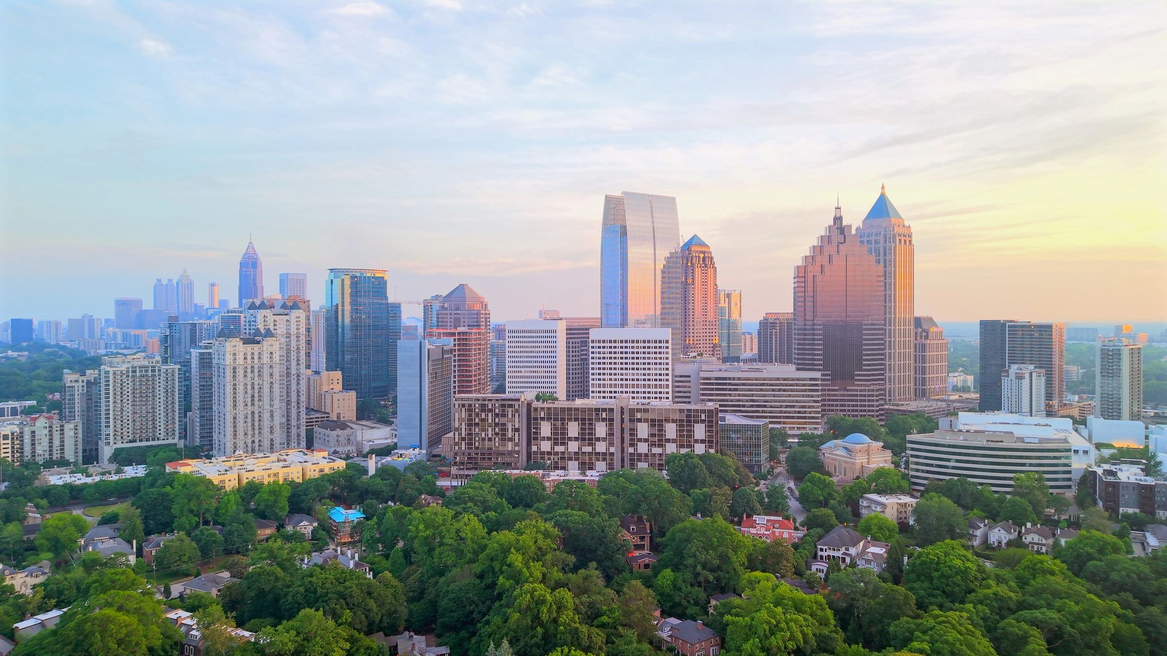 Atlanta skyline at sunset in Georgia
