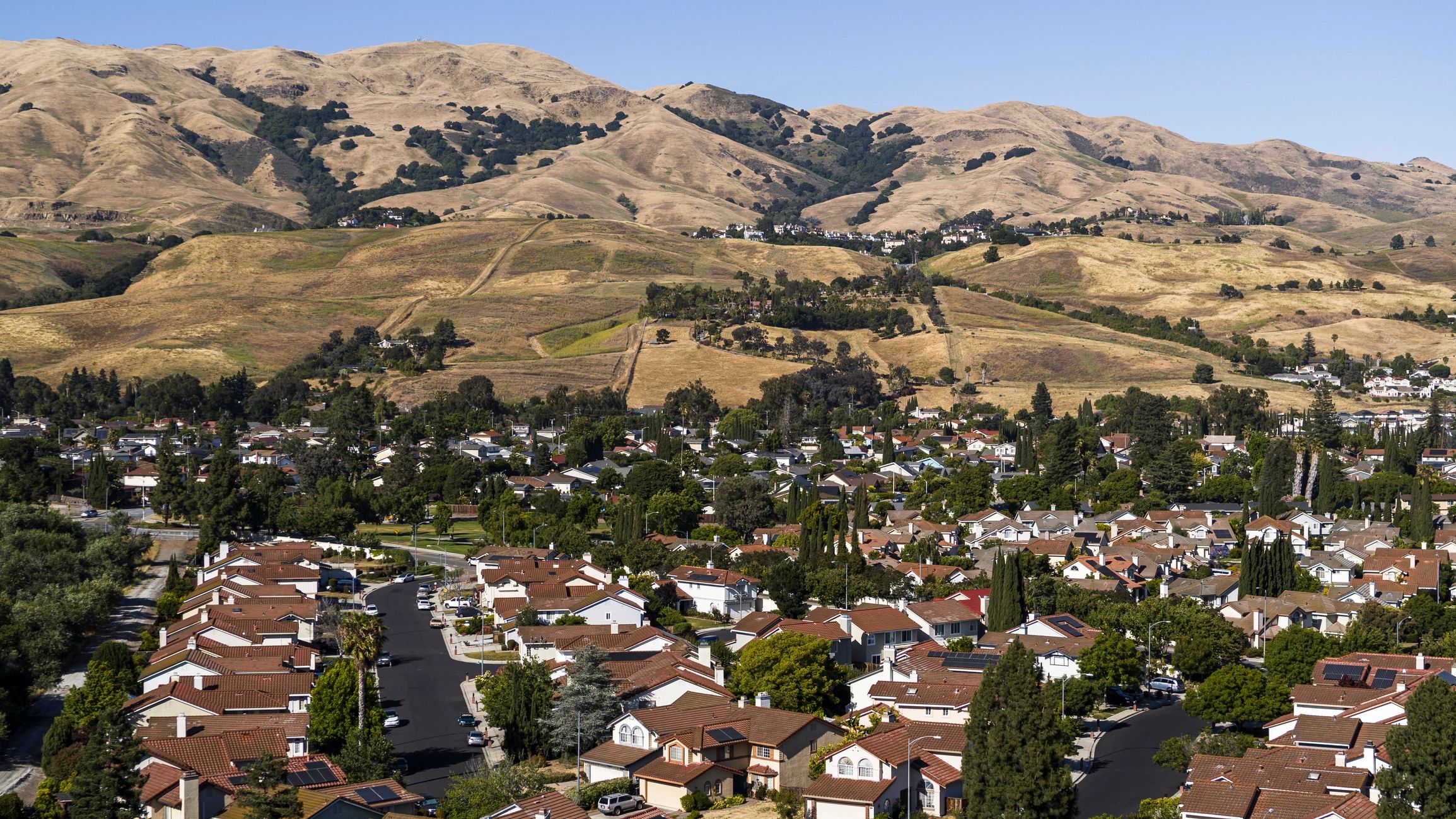 California suburban foothill landscape