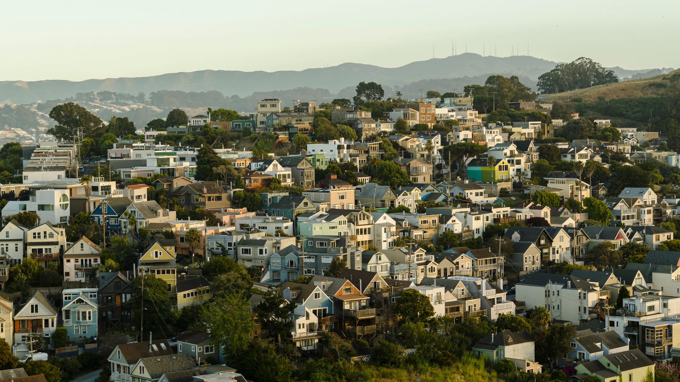 California hillside residential landscape