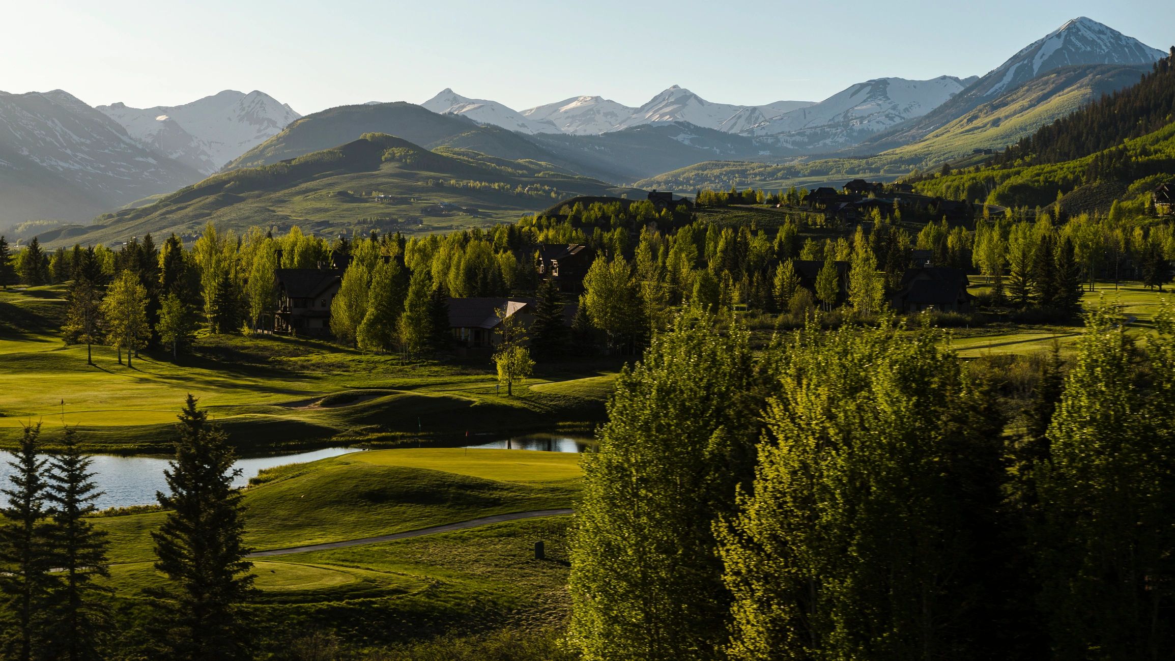 Colorado landscape. Evening light illuminates Rocky Mountains in Gunnison County.
