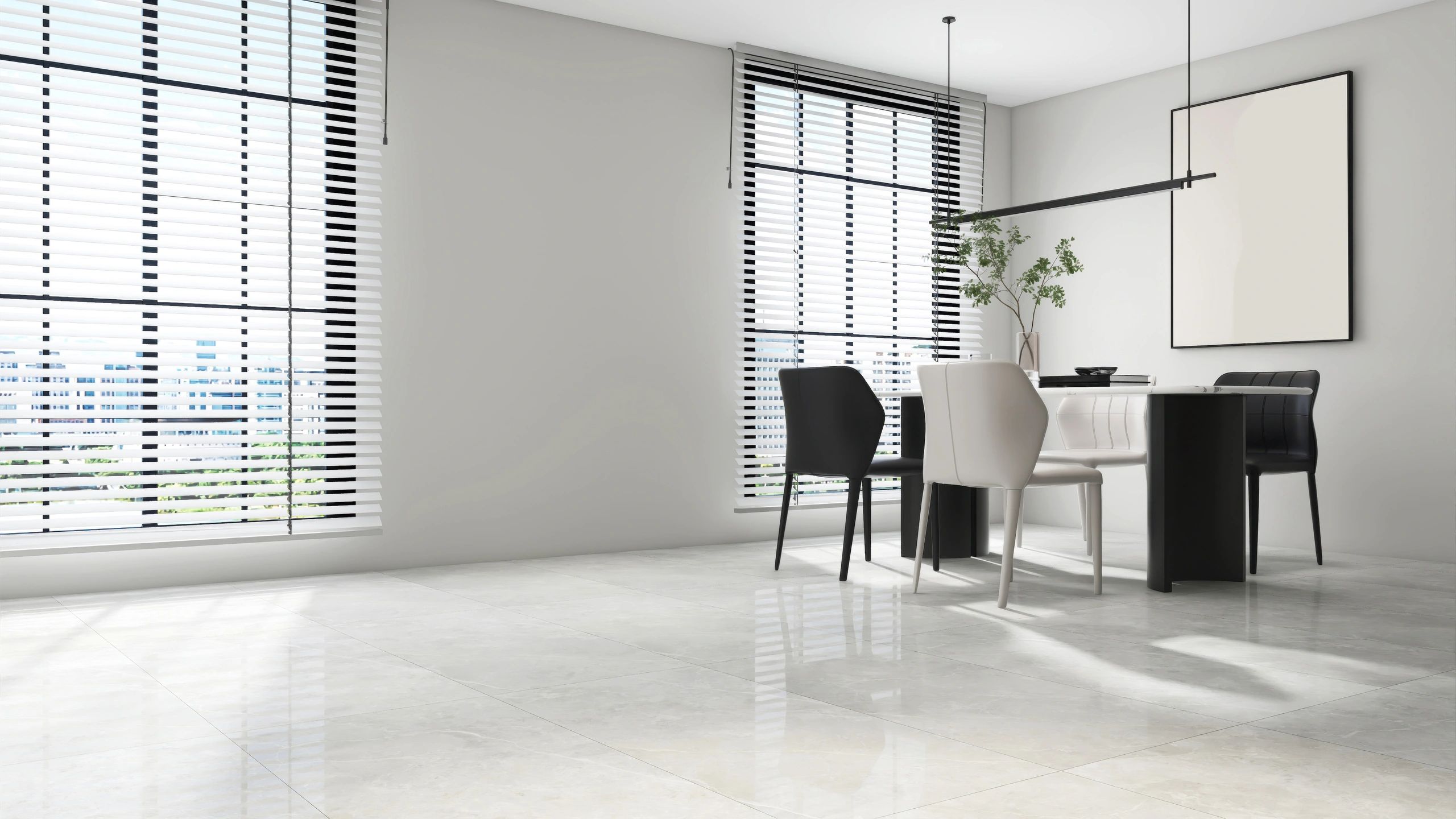 Refined dining area with premium finishes suited to a luxury bunker