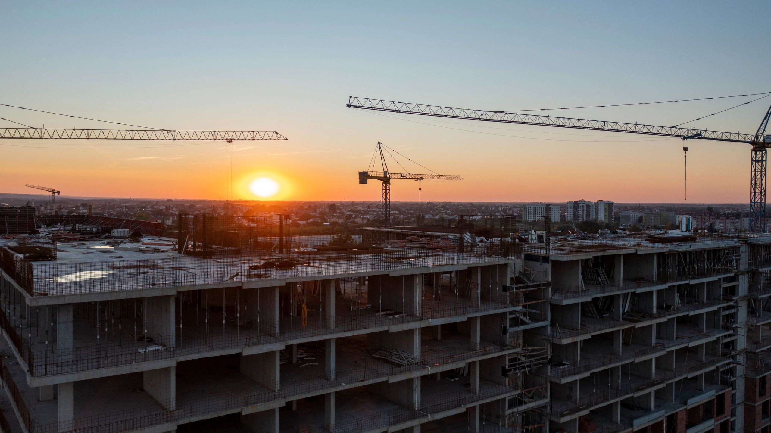 Large construction site representing compound-scale bunker development