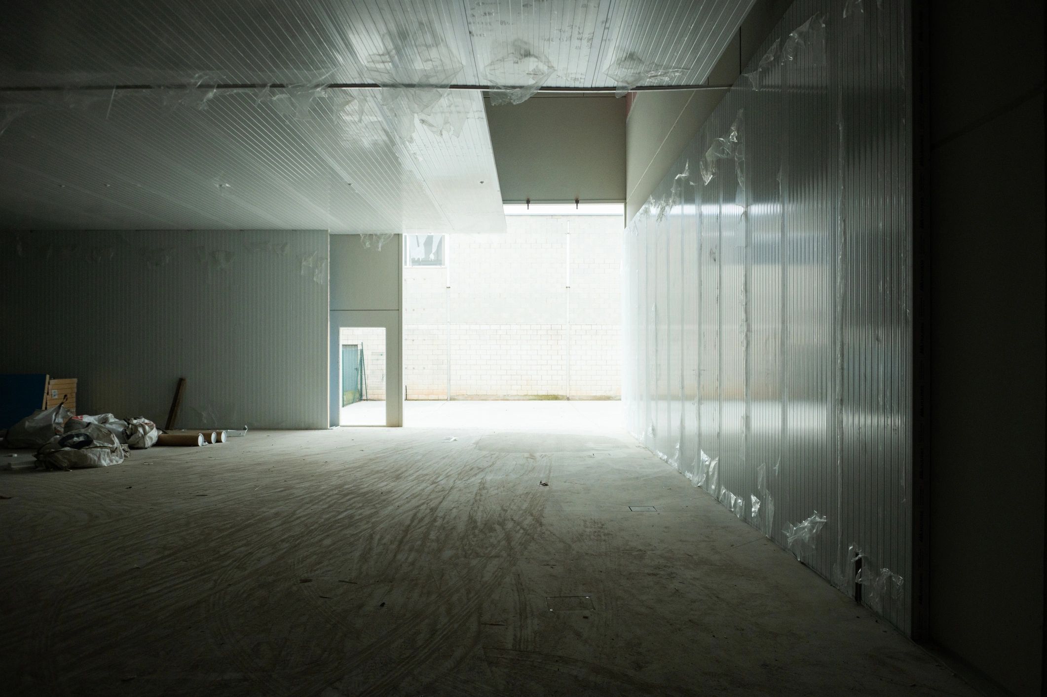 Architectural concrete structure with dramatic light