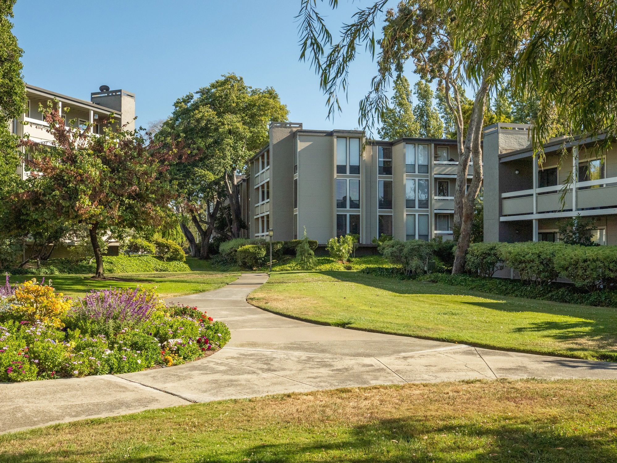 California residential exterior with landscaped grounds