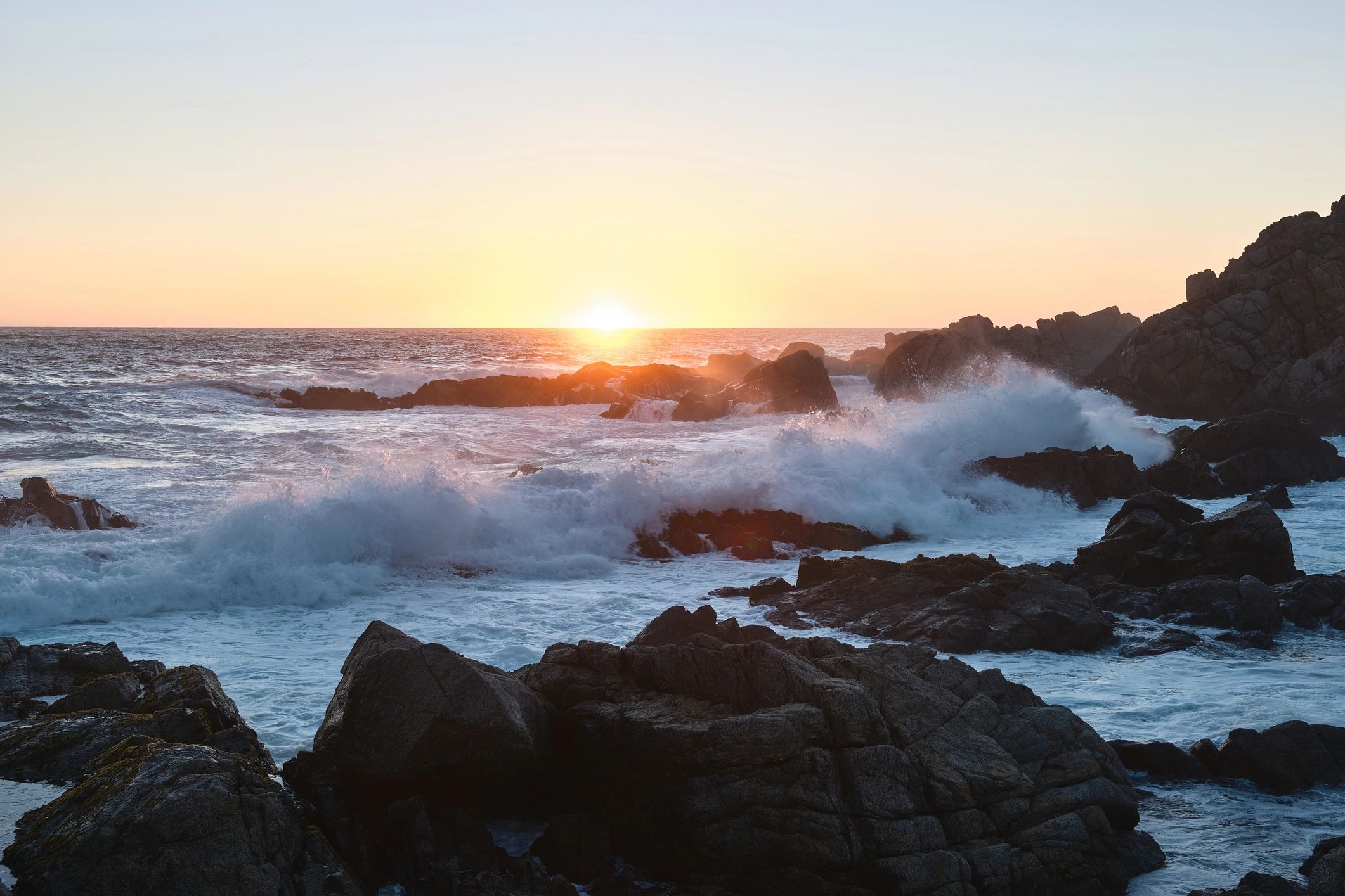California Pacific coast at sunset