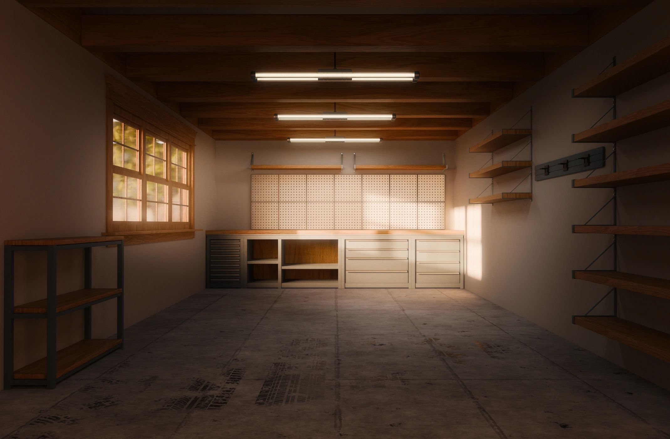 Concrete interior volume prepared for underground living build-out