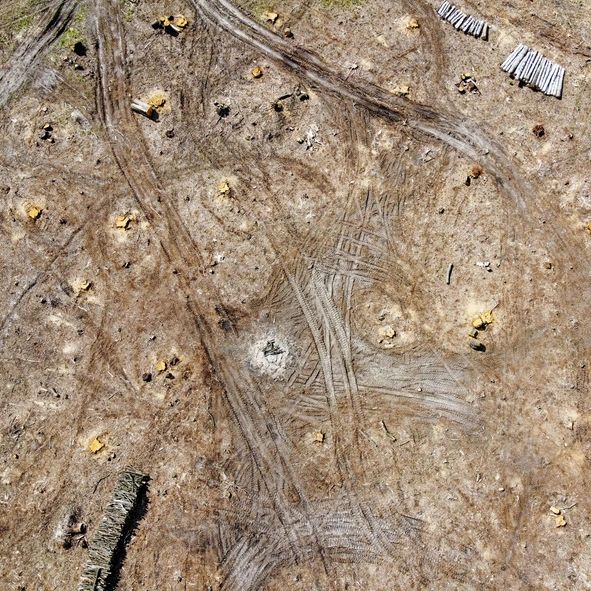 Bunker construction site showing excavation and structural progress