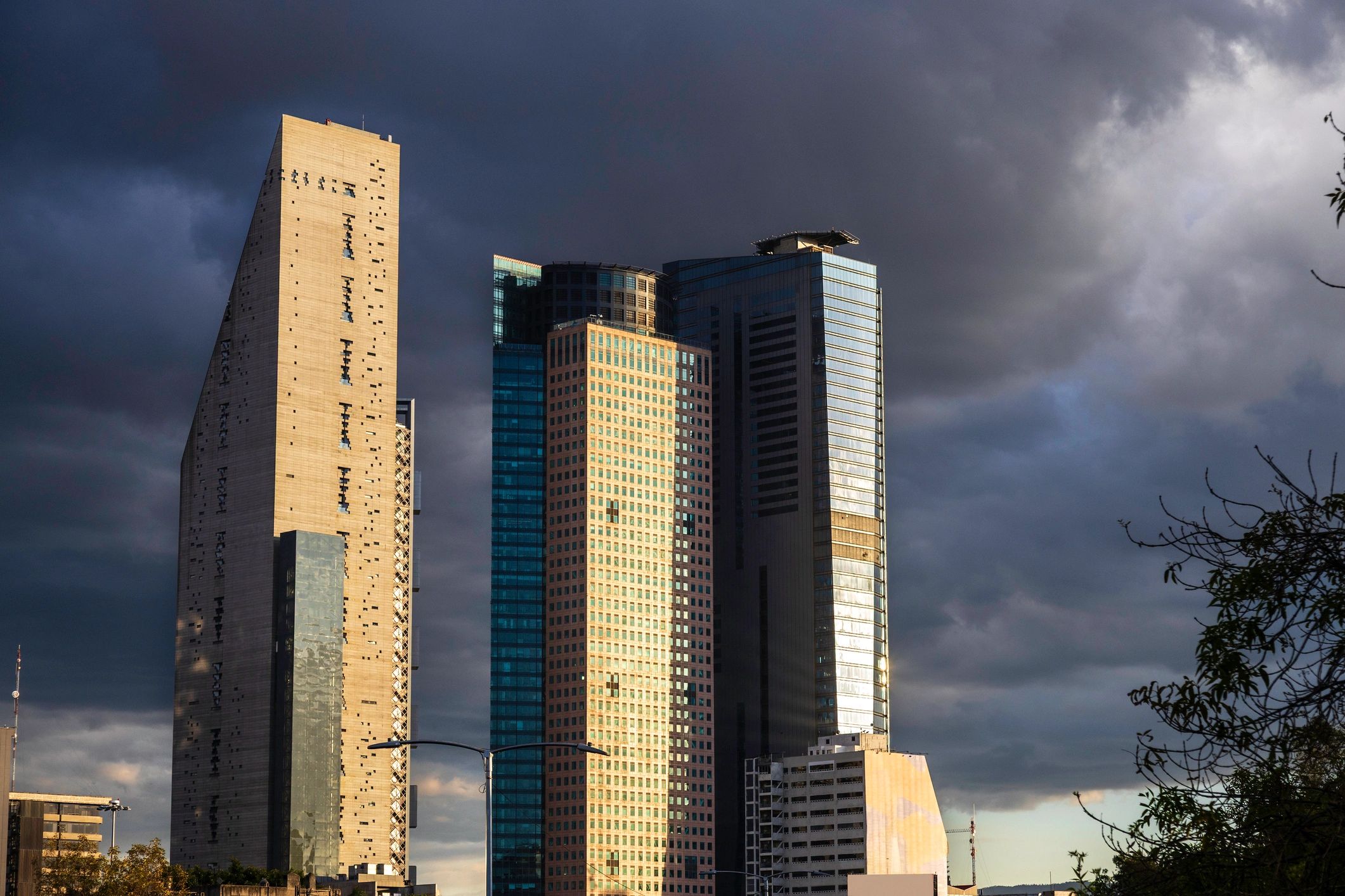 Mexico City skyline at sunset